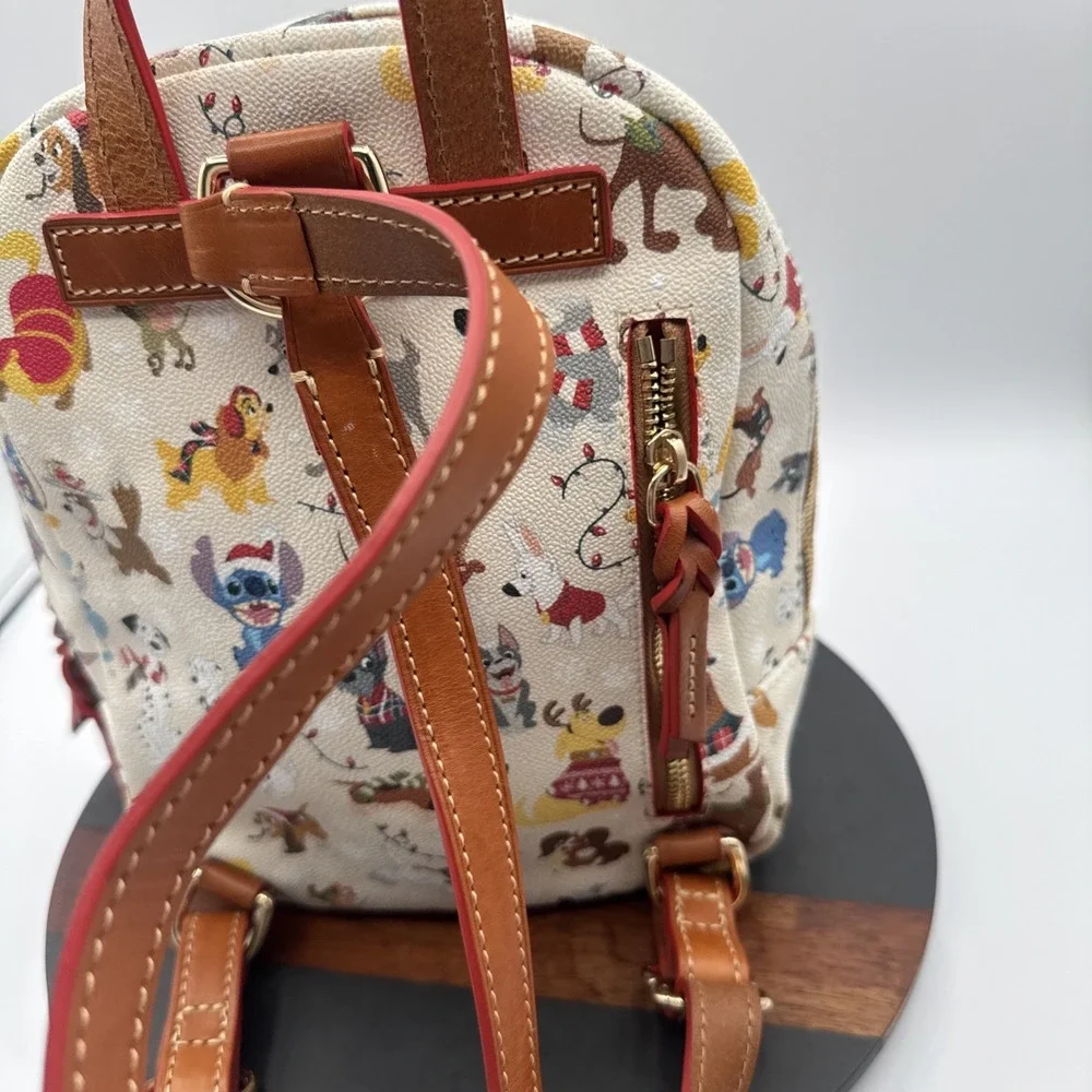 Disney Parks Christmas Santa Tails Paws Dogs Backpack Bag Dooney & Bourke NWOT